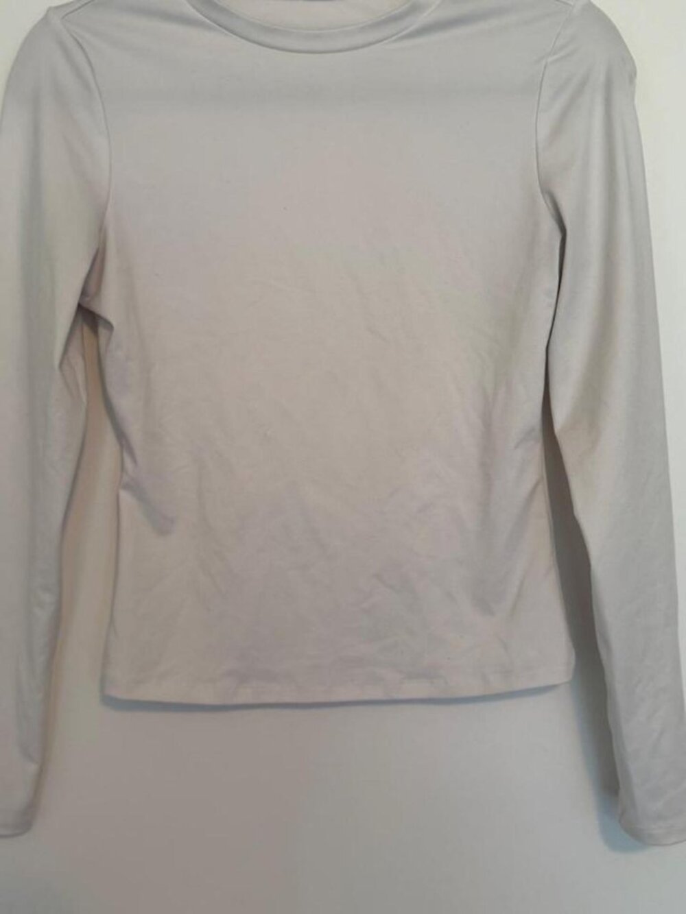 White long sleeve top, well worn, size S